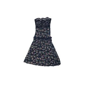 Free People Black, Green, and Purple Dress with Lace - Women’s Size Medium